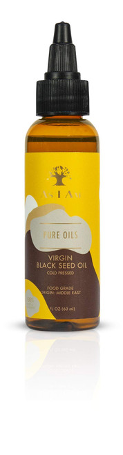As I Am Pure Oils Virgin Black Seed Oil - 2 ounce - Cold Pressed Anti-Oxidant - 100% Pure Unrefined Nigella Sativa Seed Oil - Rich in Omega-6 and Omega-9 Fatty Acids - Enriched with Phytosterols