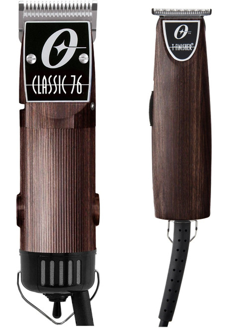 Ostr Classic 76 Hair Clipper + T-Finisher Trimmer Limited Edition Woodgrain Pro Barber Wood Color