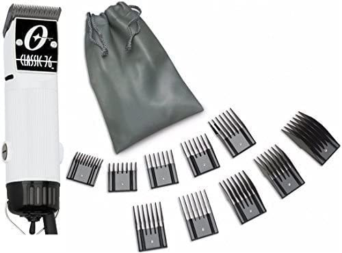 Oster Classic 76 White Color Limited Edition Hair Clipper+10 PC Comb Set