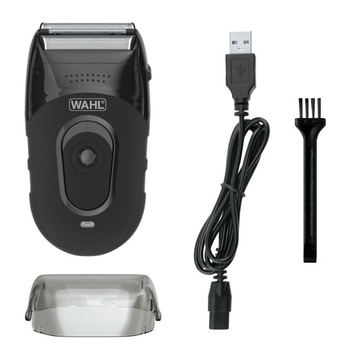 Wahl Compact Rechargeable Lithium Ion Shaver Kit with Hygienic Rinseable Foils & Cutter Bar with Dual Flexible Foils That Move with The Contours of Your Face - 7065