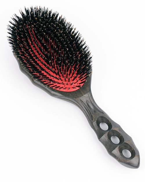 YS Park Hair Brush - Beetle - Luster Air Eco Styler Normal Cushion - Carbon Wood Air Vent - 1 Boar YS-68AC1