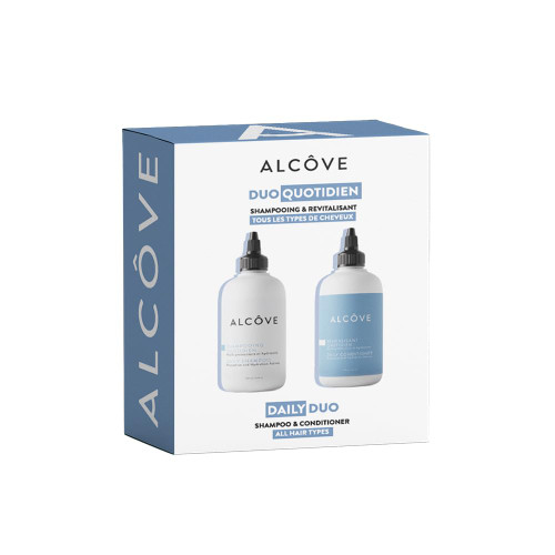 Alcôve - Daily Shampoo & Conditioner Duo - All Hair Types - Sulfate-Free - Lightweight Care - Evening Primrose Oil - Mango Extract - Argan Oil - Anti-Frizz - Color-Safe - 10oz