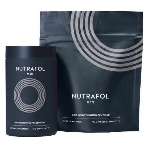Nutrafol Men's Hair Growth Supplements, Clinically Tested for Visibly Thicker Hair and Scalp Coverage, Dermatologist Recommended - 2 Month Supply, Pack of 2
