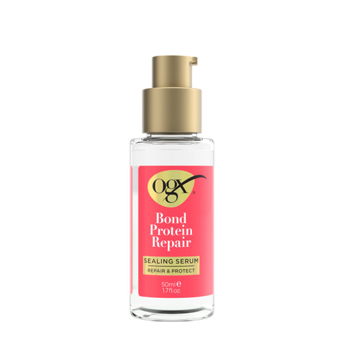 OGX Repair & Protect Bond Protein Repair Sealing Hair Serum, Formulated without Parabens, Frizz Treatment, 1.7 fl. oz