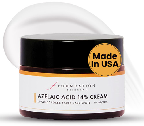 Foundation Skincare Azelaic Acid for Face 14% (1 Fl Oz) – Dermatologist Formula for Uneven and Blemish-Prone Skin, Supports Balanced Tone & Smooth Texture for Men & Women