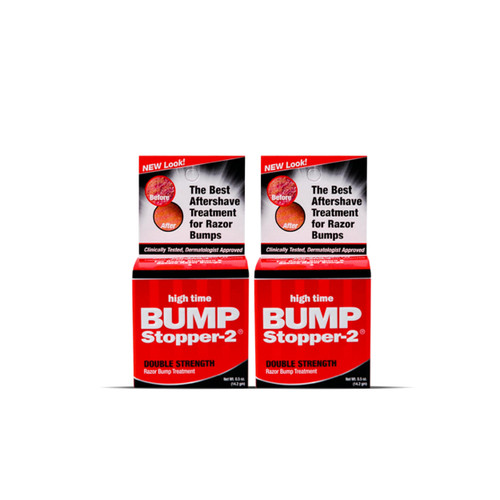 High Time Bump Stopper 2 Double Strength Ingrown Hair Cream | Aftershave Lotion for Men and Women | Razor Bump Balm | 0.5 OZ (2 Pack)