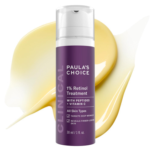 Paula's Choice CLINICAL 1% Retinol Face Treatment with Peptides, Vitamin C & Licorice Extract, Anti-Aging Skin Care Serum, Fine Lines & Wrinkles, Fragrance Free, 1 Fl Oz