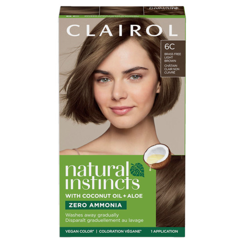 Clairol Natural Instincts Demi-Permanent Hair Dye, 6C Light Brown Hair Color, Pack of 1
