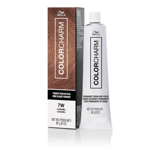COLORCHARM Permanent Cream Hair Color, 7W Caramel, 2 oz.