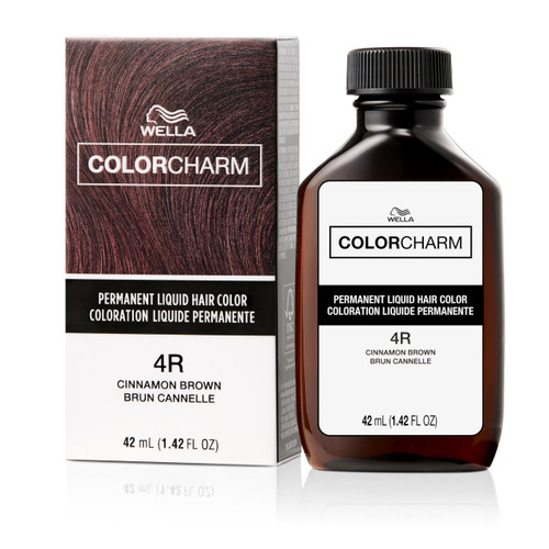 COLORCHARM Permanent Liquid Hair Color | 4R Cinnamon Brown | Up to 100% Gray Coverage | 1.42 Fl Oz