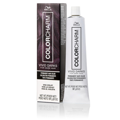 COLORCHARM VIVID DARKS | Permanent Cream Color | Vibrant Color for Dark Hair | Nourishing Vegan Formula | No Bleach Needed | Viva Violet | 2 Fl Oz