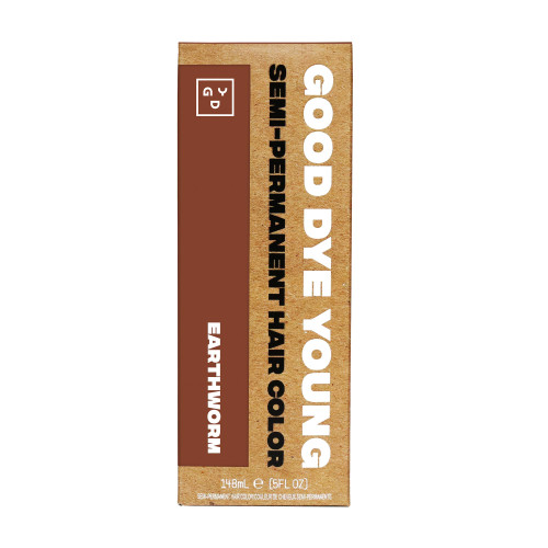 Good Dye Young Semi-Permanent Hair Color, Vegan and Cruelty-Free Brown Hair Dye, Last up to 24 Washes, Non-Damaging Conditioning Hair Color (5FL OZ, Earthworm)