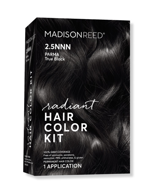 Madison Reed Radiant Hair Color Kit - 2.5NNN Soft Black (Parma Black), 100% Gray Hair Coverage Permanent Hair Dye for Resistant Grays | PPD-Free & Ammonia-Free, 1 Pack