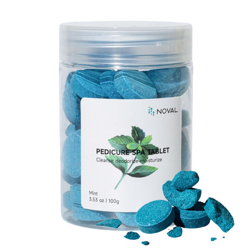 NOVAL Pedicure Spa Tablets, Blue Mint Foot Soak for Pedicure Bowl, Foot Bath and Salon Home Use, 100g