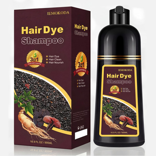 Chestnut Brown Hair Dye Shampoo 3-in-1, Instant & Long-lasting Hair Color Shampoo in Minutes, Gray Hair Coverage for Men & Women, Natural Shampoo Hair Dye for All Hair Types