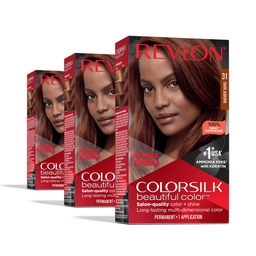 Revlon Colorsilk Beautiful Color Permanent Hair Color, (OLD VERSION) 31 Dark Auburn (Pack of 3)