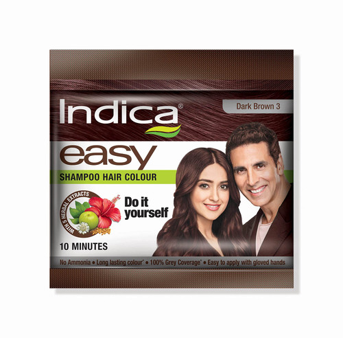 Indica Hair Color - Dark Brown, 25ml Sachet (Pack of 5)