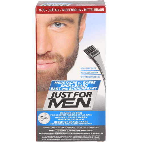 JUST FOR MEN Color Gel Mustache & Beard M-35 Medium Brown 1 ea