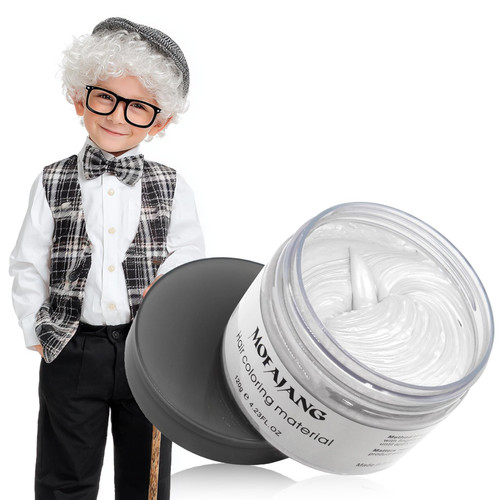 White Temporary Hair Color Wax - SOVONCARE Washable Hair Dye for Men & Women, All-Day Hold Disposable Hair Styling Clays for Party, Cosplay & Daily 4.23 oz