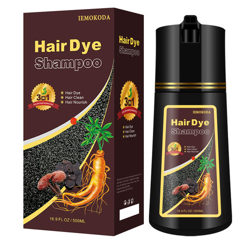 Coffee Hair Dye Shampoo 3 in 1, Natural Brown Hair Color for Men & Women, Pure Ingredients Long Lasting Shampoo Para Canas for All Hair Types, Easy to Use Herbal Brown Dye, 16.9 Fl Oz (Coffee)