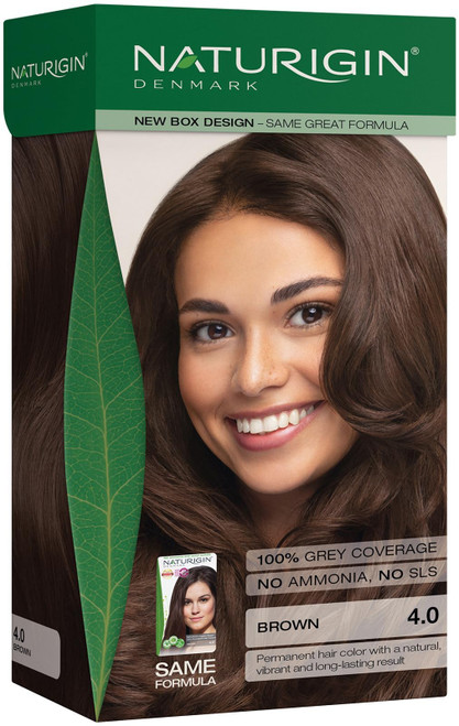 Naturigin Permanent Hair Dye - 4.0 Brown - 100% Gray Coverage, Long-Lasting Natural hair Color - Ammonia & Paraben-Free, Vegan and Plant-Infused Formula (Pack of 1)