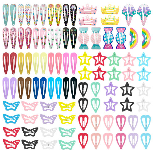 KUBOM Candy Color Hair Clips and Non-Slip Metal Snap Hair Accessories for Kids, Girls, Toddlers, and Women -100 PCS