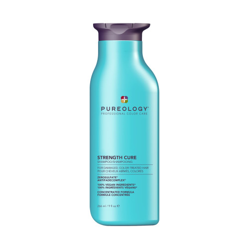 Pureology Strength Cure Shampoo - For Damaged or Color Treated Hair, Hair Strengthening & Prevents Breakage, Seals Split Ends, Vegan & Sulfate-Free, 9 Fl Oz
