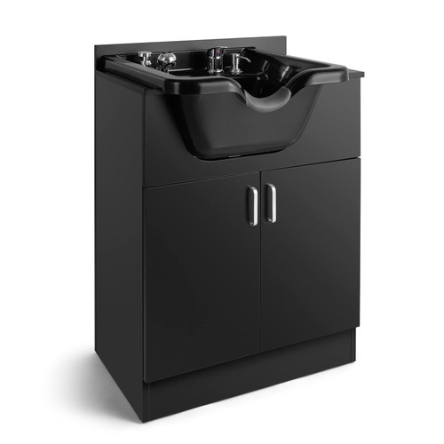 Artist hand Shampoo Backwash Sink Station with Shampoo Bowl Shampoo Station, Backwash Sink Chair Spa Salon Beauty Equipment, Used with Barber Chair and Shampoo Chair(Black)
