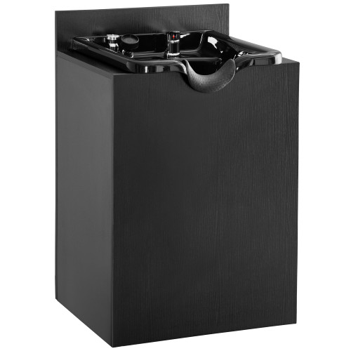 BarberPub Shampoo Backwash Sink Station with Shampoo Bowl, Spa Salon Beauty Equipment 6154-7134, Black