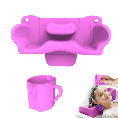 Cinlitek Portable Shampoo Bowl，Soft Silicone Hair Washing Basin with Neck-Floating Support for Kids, Elderly, Pregnant Women & Mobility Impaired, Ideal for Home Bathroom, Salon & Care Facilities