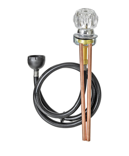 Pibbs 562 Salon Shampoo Bowl Faucet Kit - Single-Handle Mixing Faucet with Hose Receiver Plate, Shampoo Hose & Hardware - Copper Water Lines, Delta Ball Handle - Fits Standard Wall-Hung Bowls, PIB-562