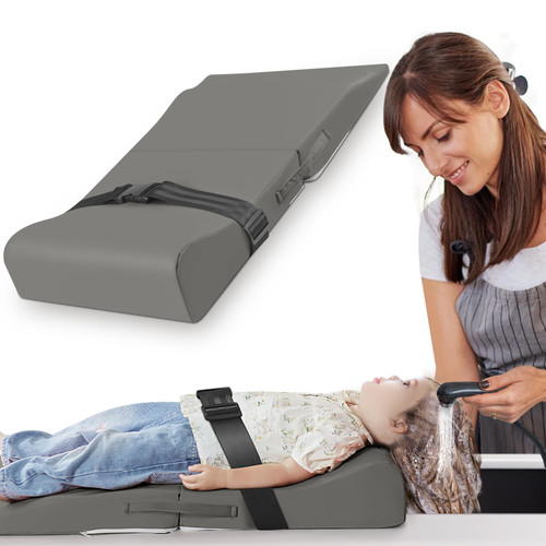 Hair Washing Station for Kids, Sink Shampoo Foam Pad, Anti-Tip Ergonomic Shampoo Neck Support for Kids, Provides Comfortable Support for Sink-Mounted Shampoo Pad (Dark Gray)