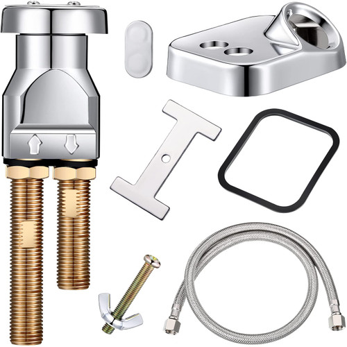 Hortsun Shampoo Bowl Vacuum Breaker Kit, Hardware Handle, 7 Pcs Stainless Steel, Chromium Plated Brass, 31 inches, for Salon Sink Parts Replacement