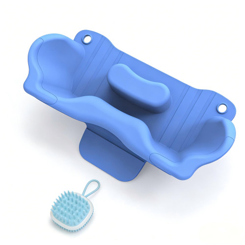 Triplgoat Silicone Shampoo Bowl, Portable Hair Washing Basin for Sink, Suction Cups No Drain Hose, for Kids Adults Elderly Bedridden Care