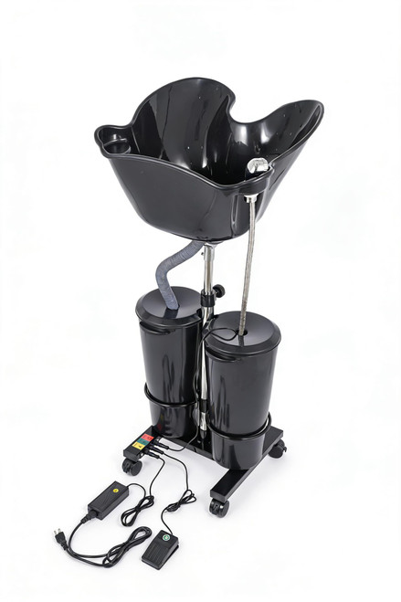 Electric Portable Shampoo Bowl, Portable Salon Sink for Washing Hair Height-Adjustable Hair Washing Sink Shampoo Basin with Electric Pump (US Stock)