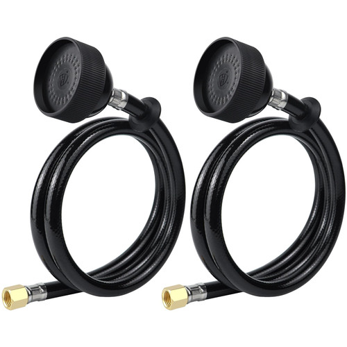 ZKDAUSDO 2 Pack UPC Certified Salon Shampoo Bowl Sprayer Head Hose Kit - 1/4" Thread to Attach Shampoo Bowl Faucet for Barber Shop Spa, Black Rubber Salon Sink Shampoo Bowl Hose Replacement Part