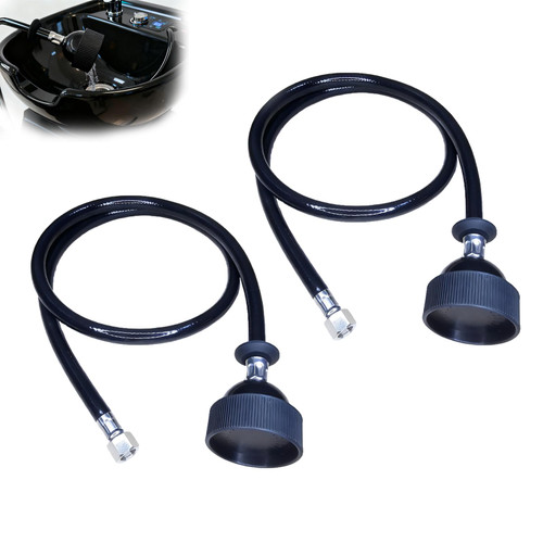 2 Pcs Shampoo Bowl Sprayer Head with Black Rubber Hose Kit 1/4" Thread for Salon Sink Barber Shop Spa Basin & Most Commercial Shampoo Systems