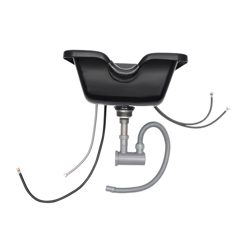 Shampoo Bowl For Salon, Wall Mounted Backwash ABS Salon Spa Barber Equipment With Spray Head, Professional Salon Spa Beauty Brushed Sink 9.84" in Depth, Portable Shampoo Bowl for Hair Stylists