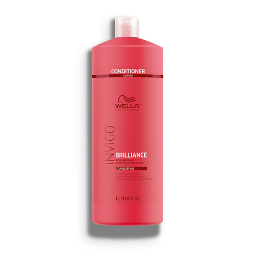 Wella Professionals Invigo Brilliance Conditioner for Coarse Hair | Color Protection & Vibrancy | 33.8 Fl Oz