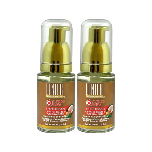 Lenier Gotas de Brillo Crece Mas Shine Drops 1oz (Pack of 2)