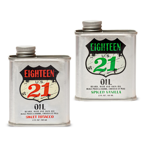 18.21 Man Made Man Sweet Tobacco & Spiced Vanilla Beard, Hair & Skin Oil 2-Set Bundle, All Hair & Skin Types for Men, Strengthens and Moisturizes in a Manly Aroma