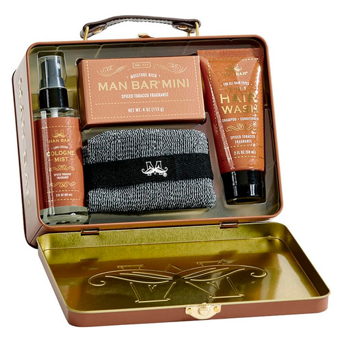 San Francisco Soap Company Man Bar Travel Set - Spiced Tobacco | Created With the Man in Mind | No Harmful Chemicals - Good for all Skin Types - Made in the USA |
