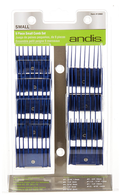 Andis Clipper Combs for Small Pets, Blue, (Pack of 9) (12860)