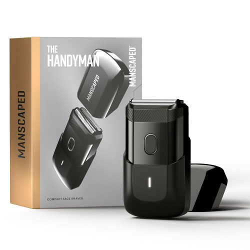 MANSCAPED® The Handyman™ Compact Face Shaver – Portable Men’s Travel Facial Hair Groomer, USB-C Rechargeable Razor, Electric Foil Face Shaver, Waterproof, Cordless, Dual-Action SkinSafe® Foil Blades