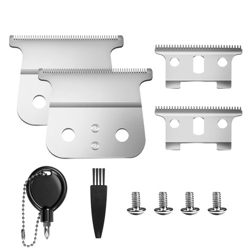 2 Pack Replacement T-Blades Compatible with Andis T-Outliners GTO,GO and SLS Trimmers,Silver