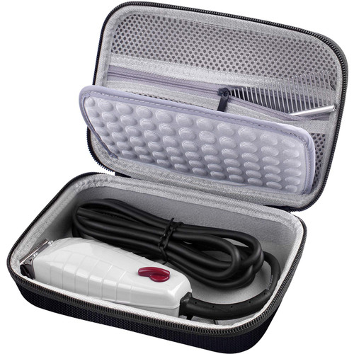 Case for Andis Professional T-Outliner Beard & Hair Trimmer, Model GTO 04780/04710/04603/04775, with Mesh Pocket for Attachment Set - Bag Only (Black+Grey Inner)