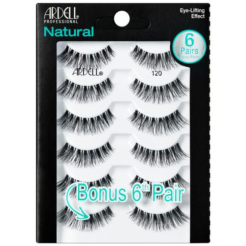 Ardell Natural Lashes 120 – Natural Look Wispy Lashes, Lightweight, Long-Lasting Wispies Black, 6 Pairs, 1 Pack