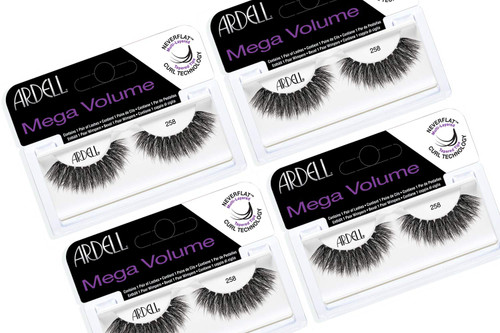 Ardell Mega Volume Lash 258 Multi-Layered False Lashes with Curl Technology, 4 Pairs