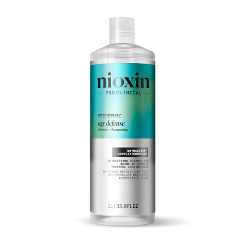NIOXIN Age Defense Shampoo for Aging Hair | Detox Scalp Cleanser with Niacinamide | 33.8 Fl Oz | 1000mL