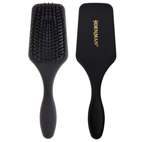Denman (Black) Mini Paddle Cushion Hair Brush for Blow Drying, Detangling & On the Go Travel - Comfortable Styling, Straightening & Smoothing - For Women and Men, D84